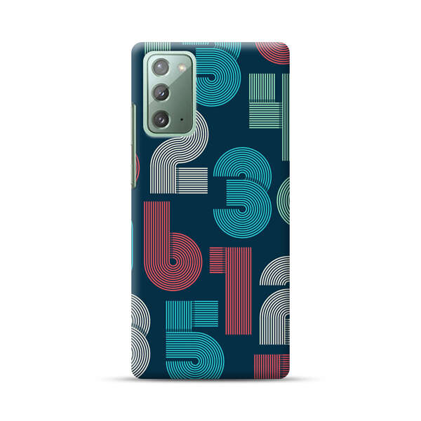 Vibrant Seamless Pattern of Colorful Stylized Numbers Samsung Galaxy Note20 (5G) Hard Case