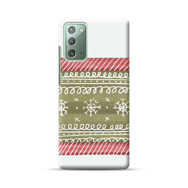 Winter Pattern with Snowflakes and Red Stripes Samsung Galaxy Note20 (5G) Hard Case