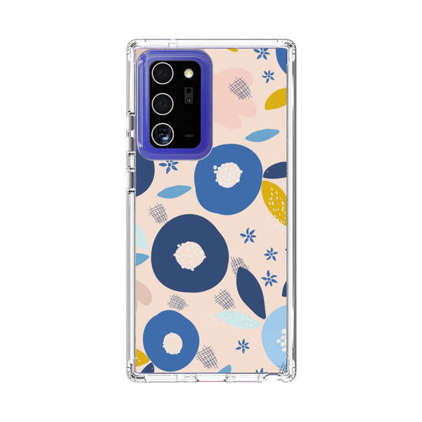 Abstract Floral Pattern with Blue, Pink and Mustard Flowers Samsung Galaxy Note20 Ultra (5G) Case