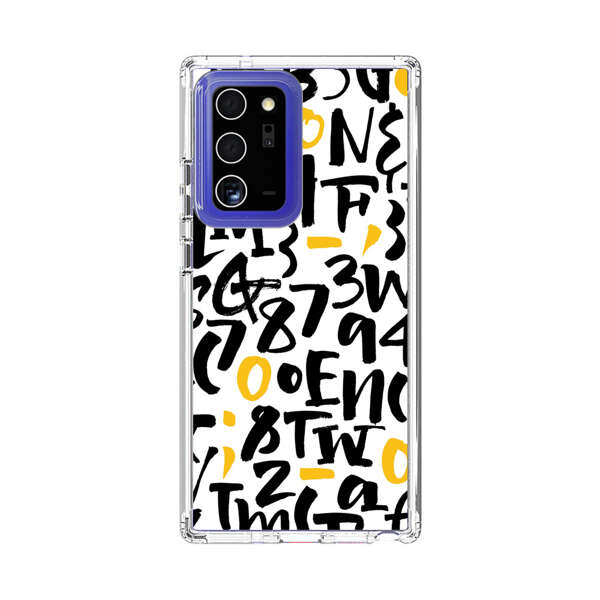 Abstract Typography Letter Number Pattern Samsung Galaxy Note20 Ultra (5G) Case