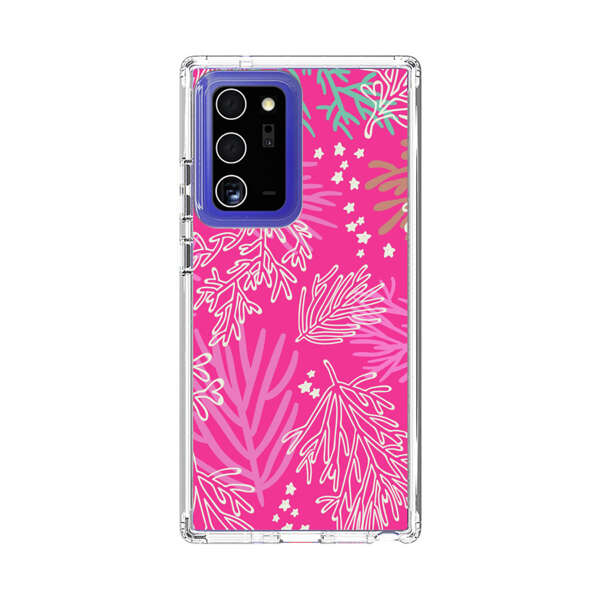 Bright Pink Tropical Leaf Pattern Samsung Galaxy Note20 Ultra (5G) Case