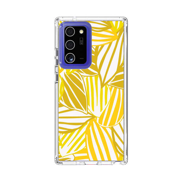 Bright Yellow Striped Tropical Leaves Pattern Samsung Galaxy Note20 Ultra (5G) Case