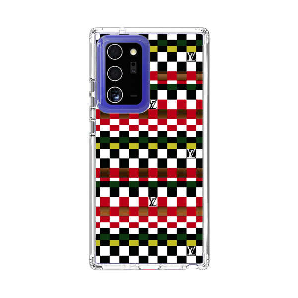Colorful Checkerboard Stripes Pattern Samsung Galaxy Note20 Ultra (5G) Case