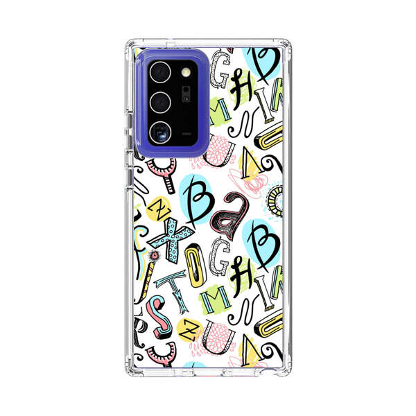 Colorful Scattered Alphabet Letters Pattern Samsung Galaxy Note20 Ultra (5G) Case