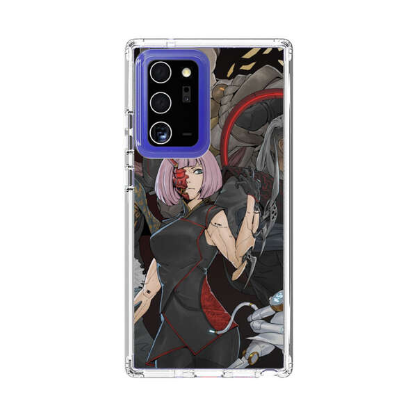 Futuristic Cyberpunk Warriors and Robotic Cat in Dynamic Pose Samsung Galaxy Note20 Ultra (5G) Case