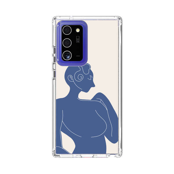Minimalistic Abstract Female Silhouette Blue Samsung Galaxy Note20 Ultra (5G) Case