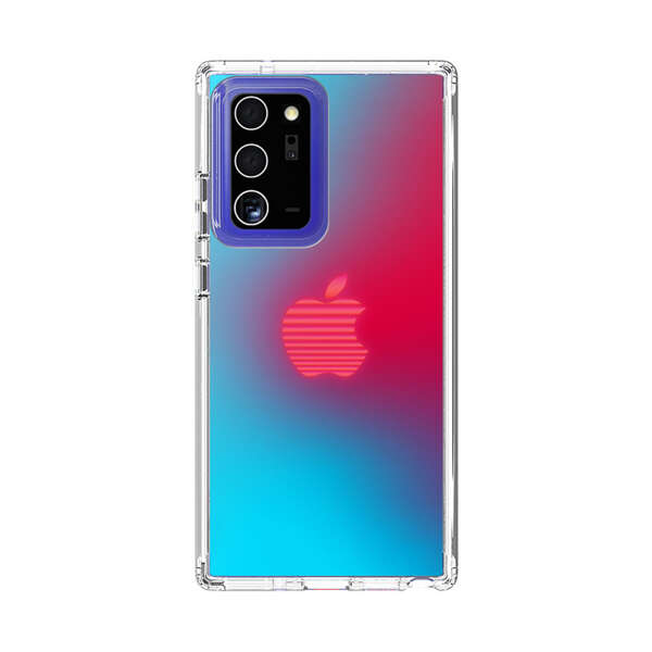 Neon Striped Apple Logo Gradient Background Samsung Galaxy Note20 Ultra (5G) Case