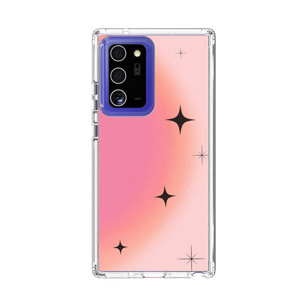 Pink Peach Gradient with Black Stars Samsung Galaxy Note20 Ultra (5G) Case