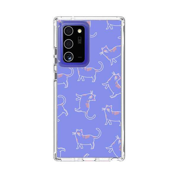 Playful Cartoon Cats on Purple Background Samsung Galaxy Note20 Ultra (5G) Case