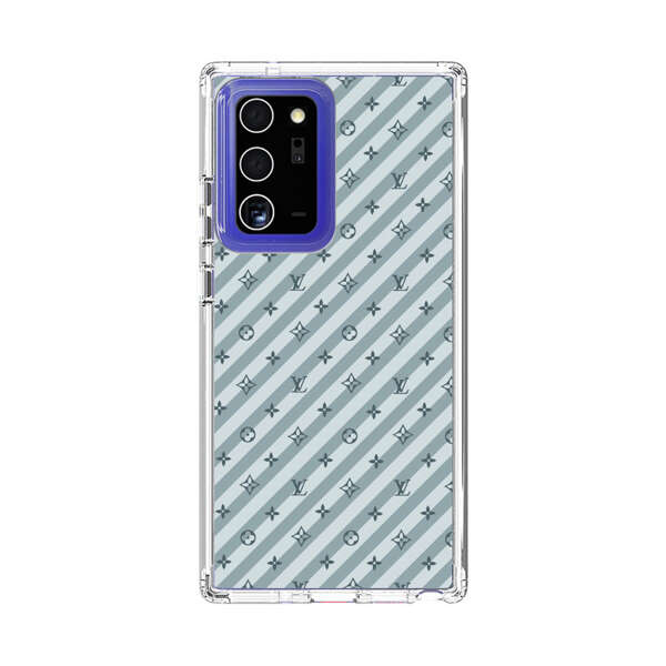 Stylish Blue Diagonal Striped Luxury Logo Pattern Samsung Galaxy Note20 Ultra (5G) Case
