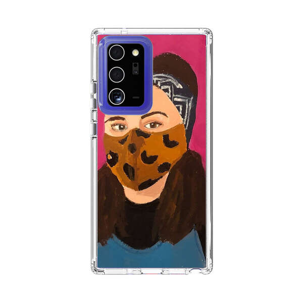 Woman Leopard Print Face Mask Samsung Galaxy Note20 Ultra (5G) Case