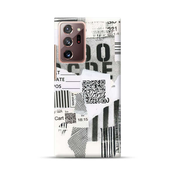 Abstract Collage Torn Paper Barcodes Samsung Galaxy Note20 Ultra (5G) Hard Case
