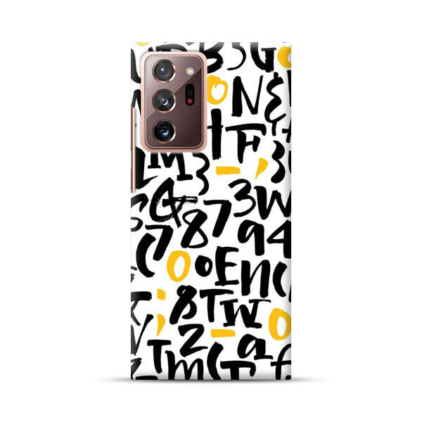 Abstract Typography Letter Number Pattern Samsung Galaxy Note20 Ultra (5G) Hard Case