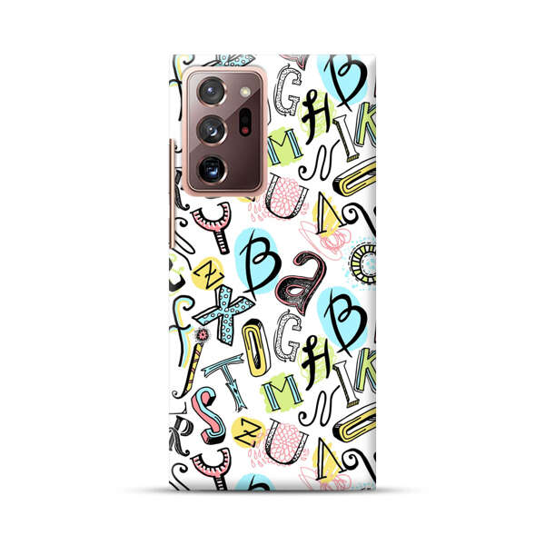 Colorful Scattered Alphabet Letters Pattern Samsung Galaxy Note20 Ultra (5G) Hard Case