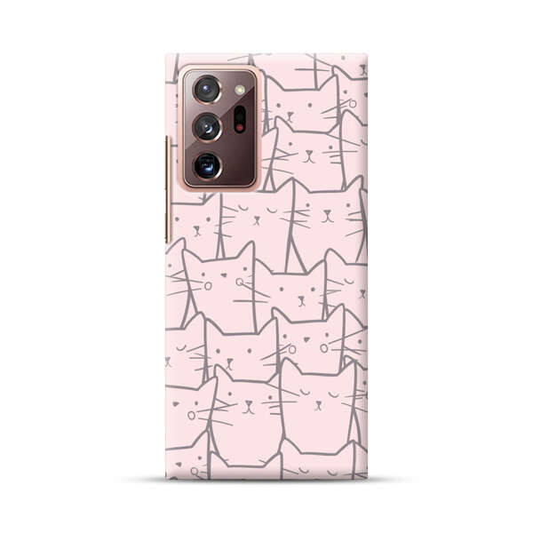 Cute Hand Drawn Cat Pattern Samsung Galaxy Note20 Ultra (5G) Hard Case