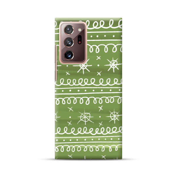 Green White Stars Loop Pattern Samsung Galaxy Note20 Ultra (5G) Hard Case