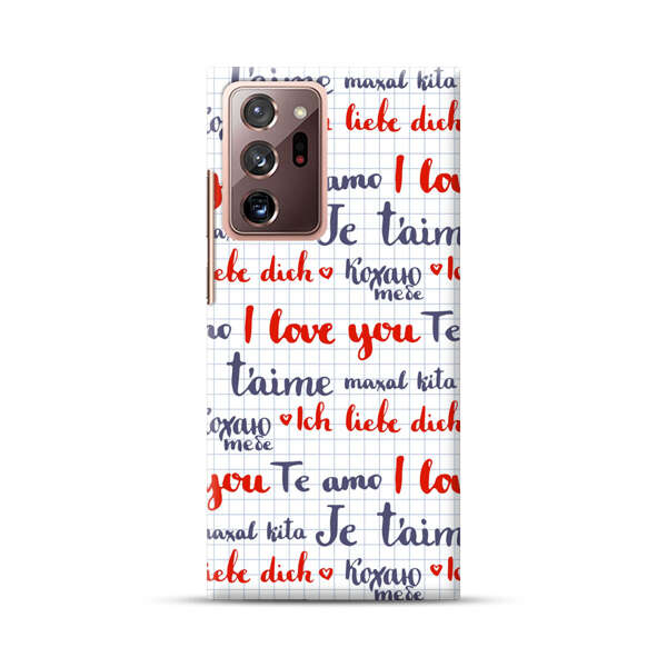 Love Message Multilingual Pattern Samsung Galaxy Note20 Ultra (5G) Hard Case