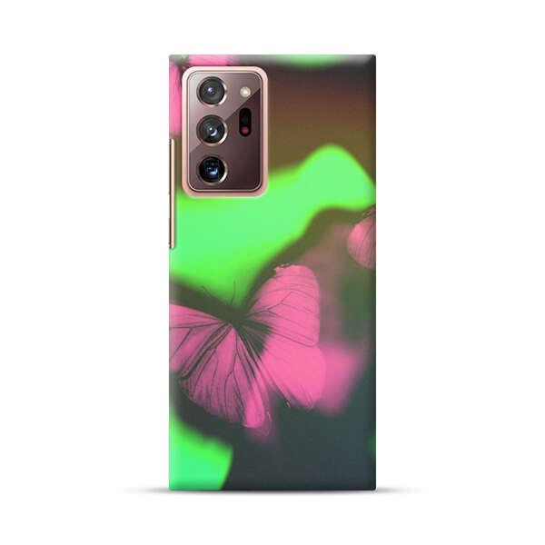 Pink Butterflies Green Background Samsung Galaxy Note20 Ultra (5G) Hard Case