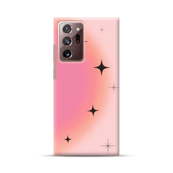 Pink Peach Gradient with Black Stars Samsung Galaxy Note20 Ultra (5G) Hard Case