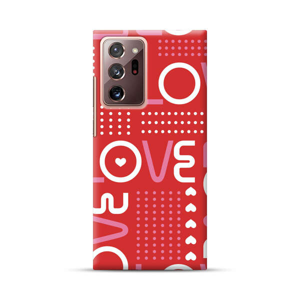 Red Love Typography Pattern Samsung Galaxy Note20 Ultra (5G) Hard Case