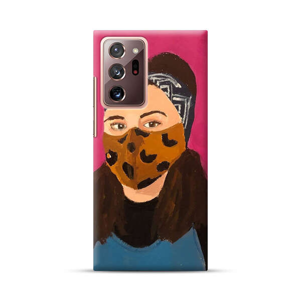 Woman Leopard Print Face Mask Samsung Galaxy Note20 Ultra (5G) Hard Case