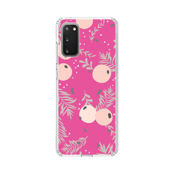 Berries Floral Pattern Pink Background Samsung Galaxy S20 (5G) Case