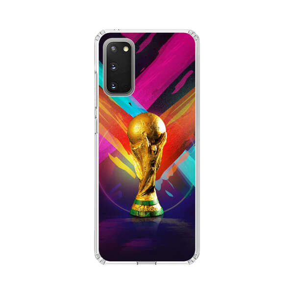 Golden Soccer Trophy with Colorful Abstract Background Samsung Galaxy S20 (5G) Case