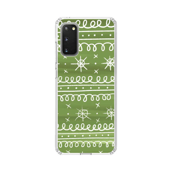 Green White Stars Loop Pattern Samsung Galaxy S20 (5G) Case