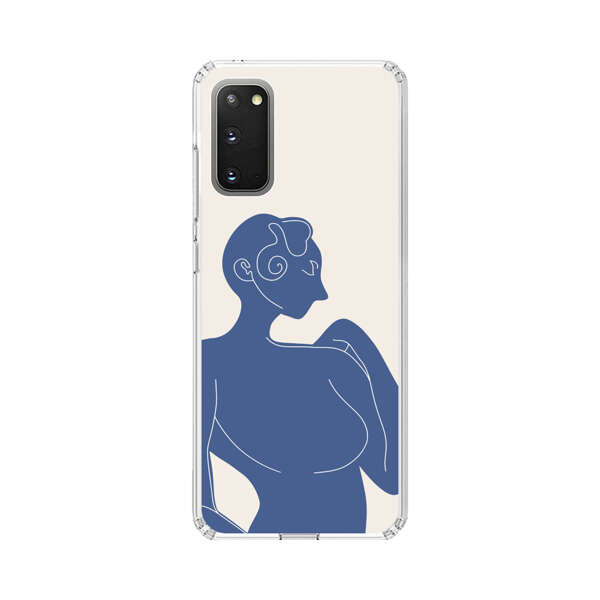Minimalistic Abstract Female Silhouette Blue Samsung Galaxy S20 (5G) Case