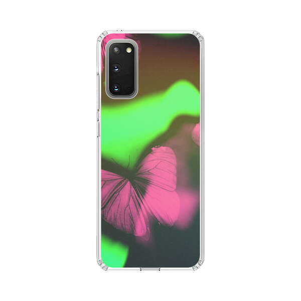 Pink Butterflies Green Background Samsung Galaxy S20 (5G) Case