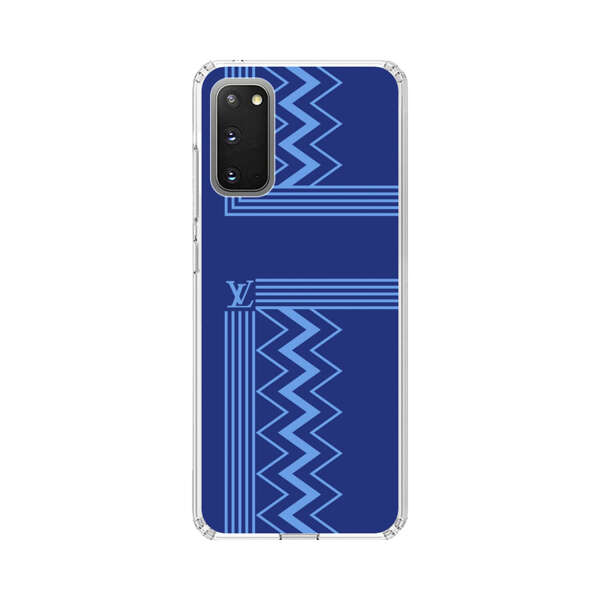 Stylish Geometric Zigzag Pattern in Blue Samsung Galaxy S20 (5G) Case