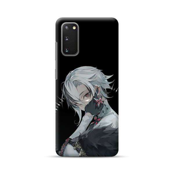 Anime Character with Silver Hair and Dark Feathers Samsung Galaxy S20 (5G) Hard Case