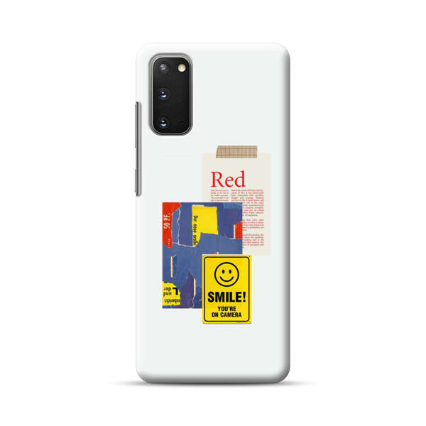 Collage Torn Paper Smiley Face Yellow Sign Samsung Galaxy S20 (5G) Hard Case