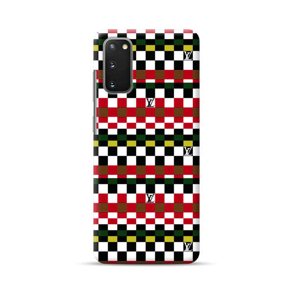 Colorful Checkerboard Stripes Pattern Samsung Galaxy S20 (5G) Hard Case