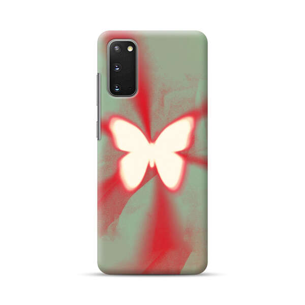Glowing White Butterfly Abstract Radiant Design Samsung Galaxy S20 (5G) Hard Case