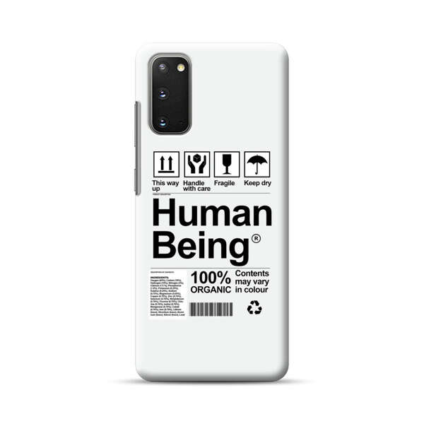 Human Being Fragile Label Design Samsung Galaxy S20 (5G) Hard Case