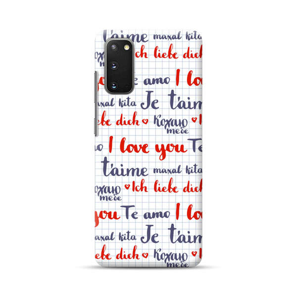 Love Message Multilingual Pattern Samsung Galaxy S20 (5G) Hard Case