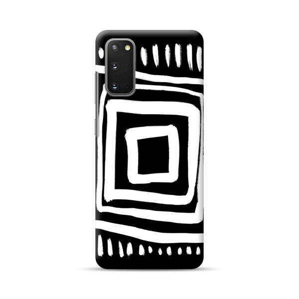 Minimalist Geometric Black and White Design Samsung Galaxy S20 (5G) Hard Case