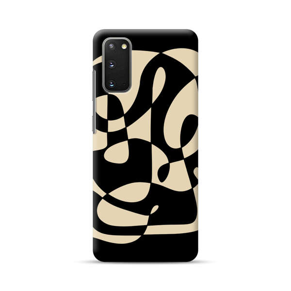 Modern Abstract Beige and Black Geometry Samsung Galaxy S20 (5G) Hard Case