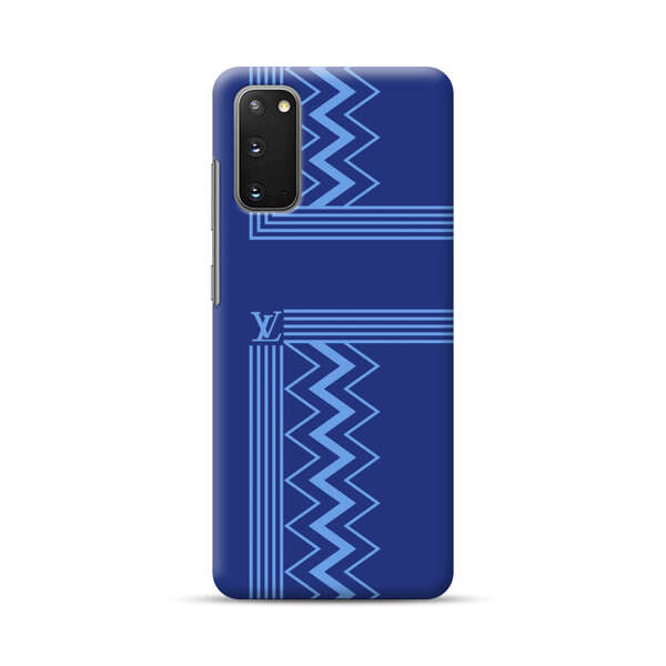Stylish Geometric Zigzag Pattern in Blue Samsung Galaxy S20 (5G) Hard Case