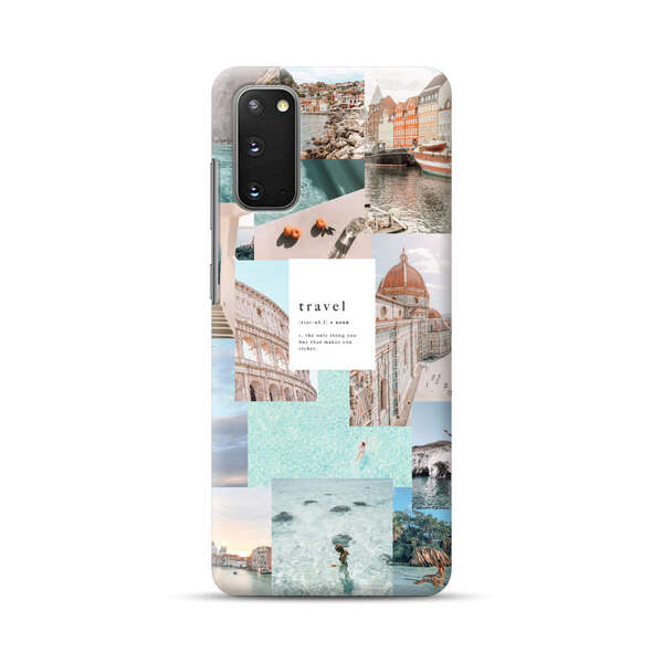 Travel Scenic Collage with Landmarks and Coastline Samsung Galaxy S20 (5G) Hard Case