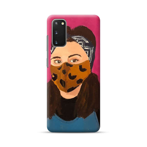 Woman Leopard Print Face Mask Samsung Galaxy S20 (5G) Hard Case