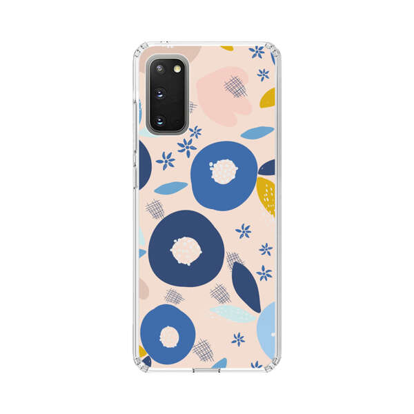Abstract Floral Pattern with Blue, Pink and Mustard Flowers Samsung Galaxy S20 FE (5G) Case