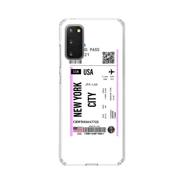 Boarding Pass New York City Flight Ticket Samsung Galaxy S20 FE (5G) Case