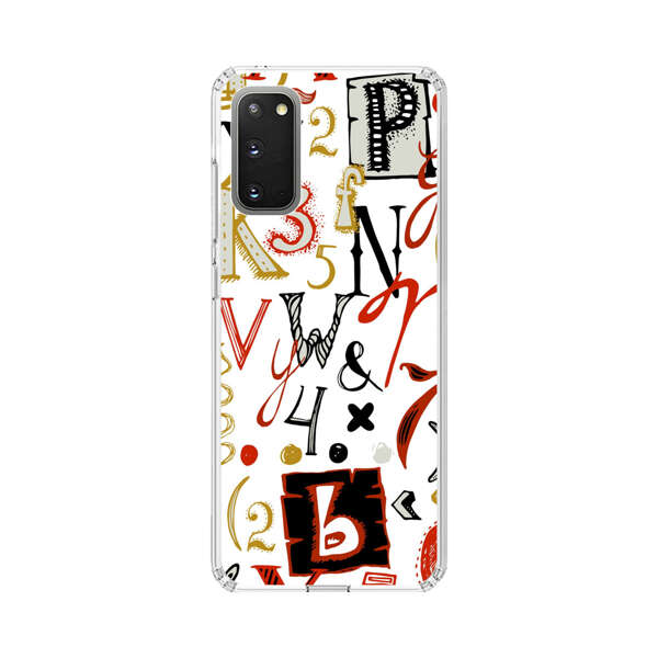 Colorful Hand Drawn Letters and Numbers Pattern Samsung Galaxy S20 FE (5G) Case