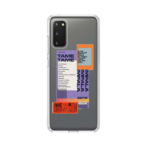 Modern Graphic Collage with Typography and Ticket Elements Samsung Galaxy S20 FE (5G) Case