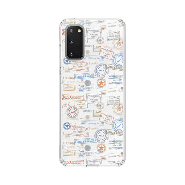 Vintage Passport Stamps Pattern Samsung Galaxy S20 FE (5G) Case