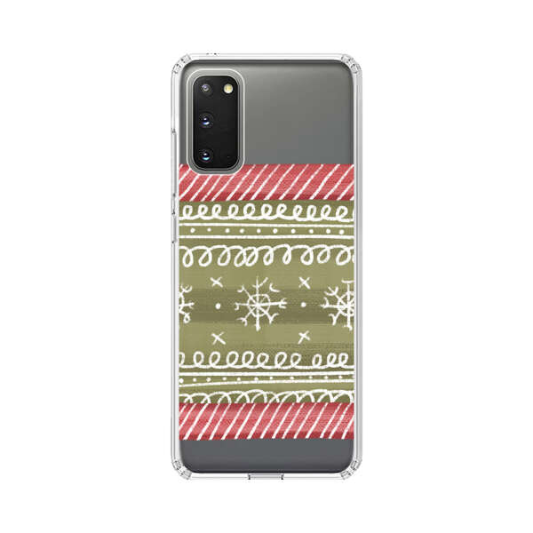 Winter Pattern with Snowflakes and Red Stripes Samsung Galaxy S20 FE (5G) Case