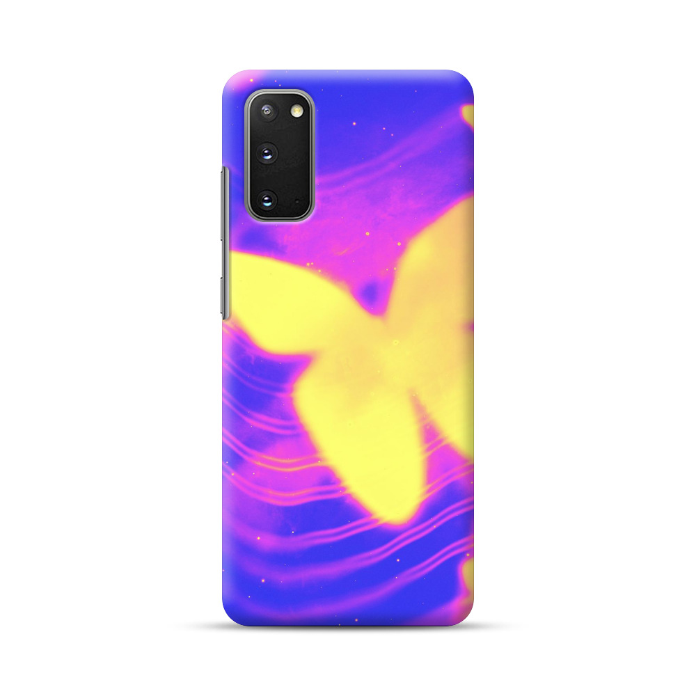 Glowing Purple and Yellow Butterflies Samsung Galaxy S20 FE (5G) Hard Case