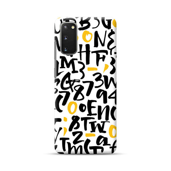 Abstract Typography Letter Number Pattern Samsung Galaxy S20 FE (5G) Hard Case